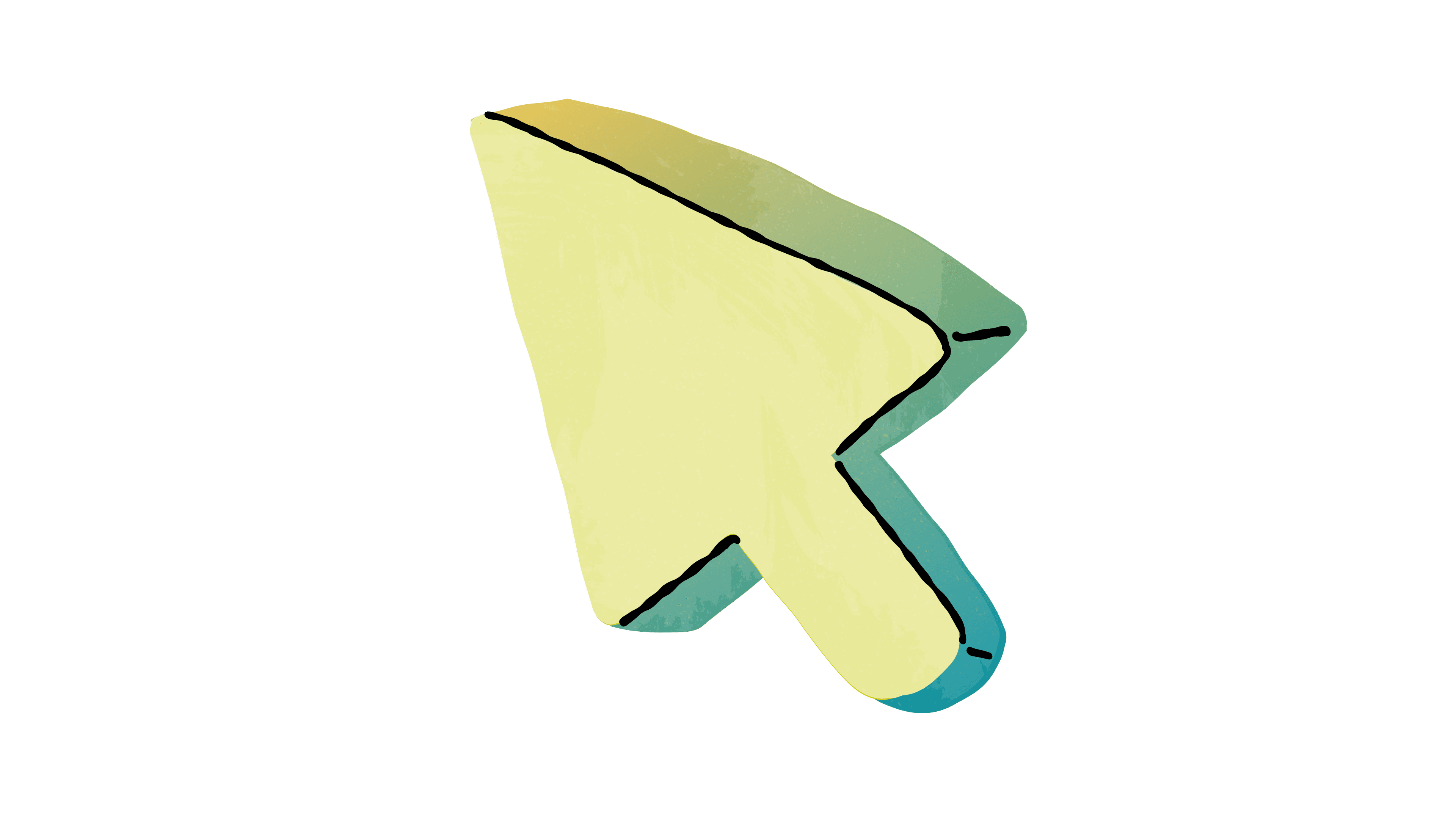 Decorative green arrow